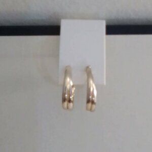 Gold Tone Double Hoop Earrings
